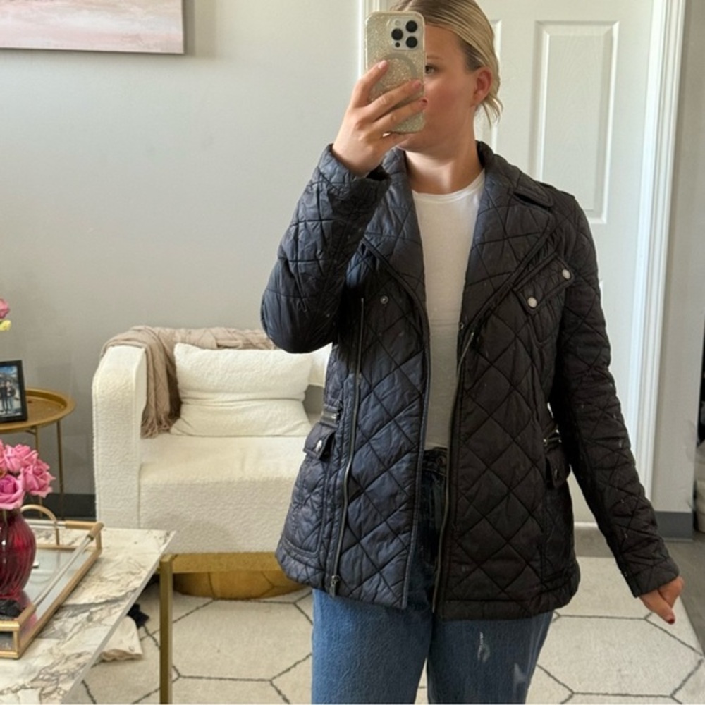 Burberry Coat Quilted Puffer Full Zip in Black